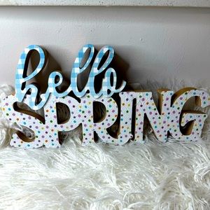 Super cute Hello Spring Easter Holiday drcor wooden sign brand new seasonal